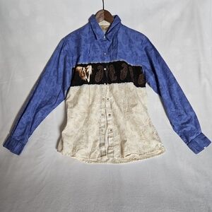 Vintage Wrangler Horse Pearl Snap Western Shirt M
